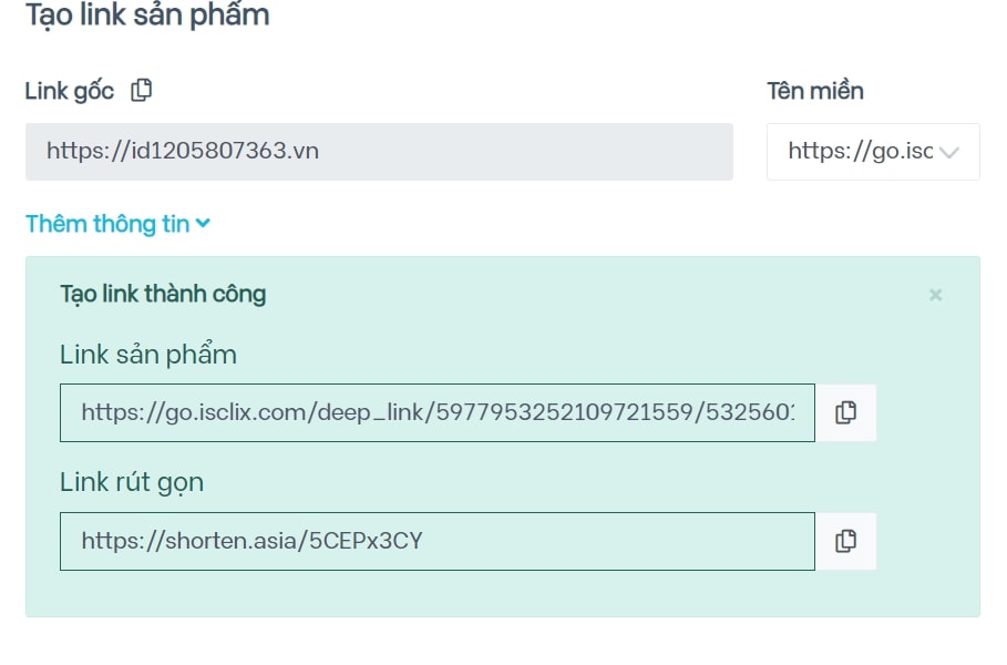 rut gon link kiem tien