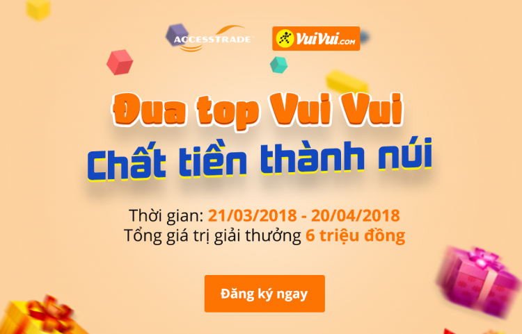 Đua Top Vui Vui - Chất tiền thành núi, Giật thưởng nóng lên tới 6 triệu đồng trong tháng đầu tiên ra mắt.