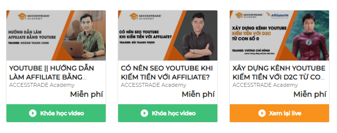 một số khóa học kiếm tiền từ affiliate