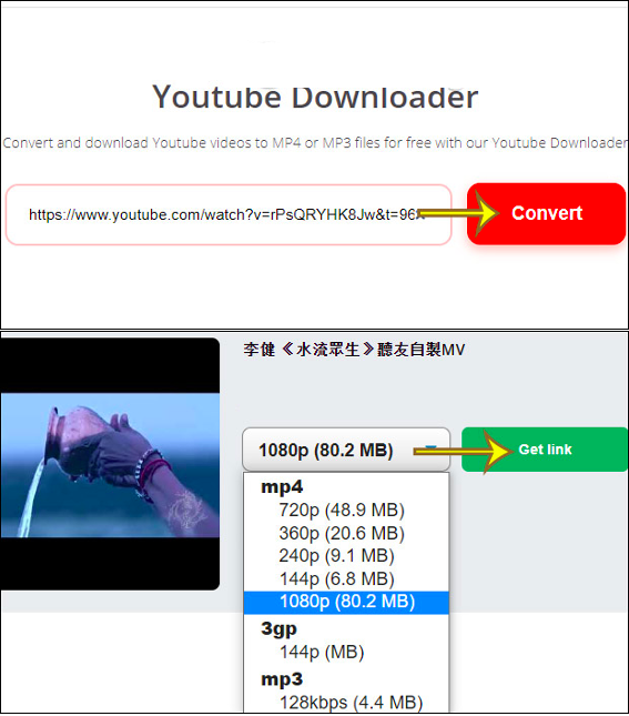 Tải video YouTube bằng YT1s.com