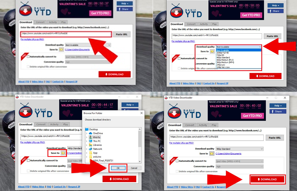 Tải video YouTube bằng YTD Video Downloader