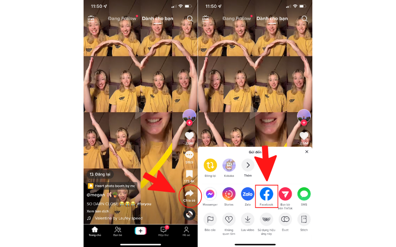 Cách chia sẻ video TikTok lên story Facebook
