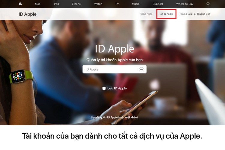 tạo tài khoản iCloud