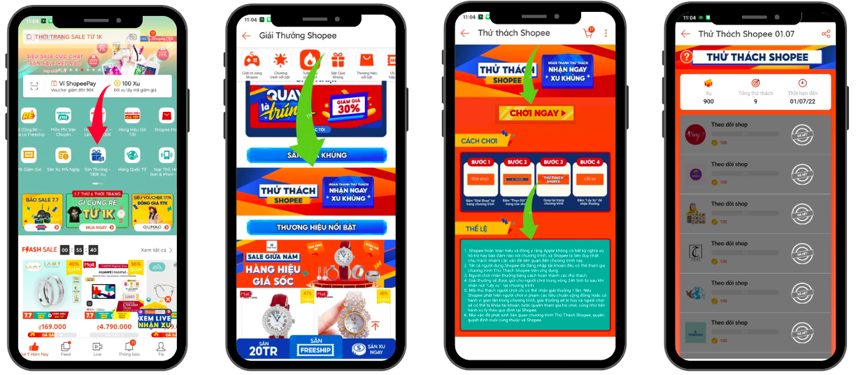 Cách tham gia thử thách Shopee 