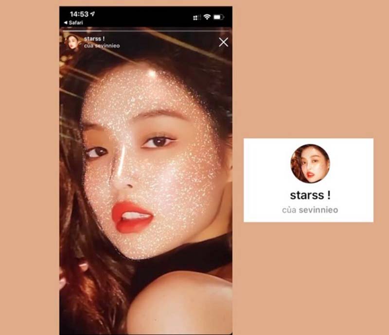 Filter Stars trên instagram khiến cho khuôn mặt của bạn sáng hơn và ấn tượng hơn