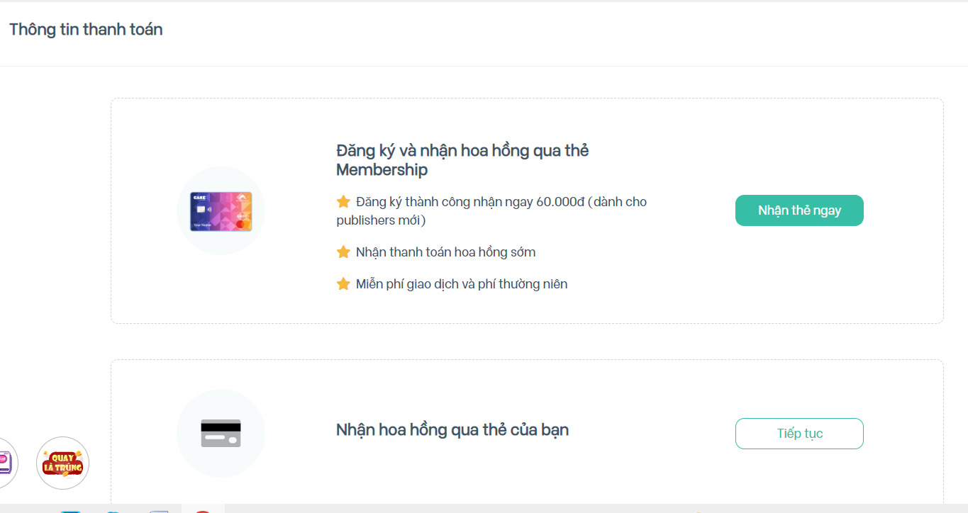 cách rút tiền từ ACCESSTRADE