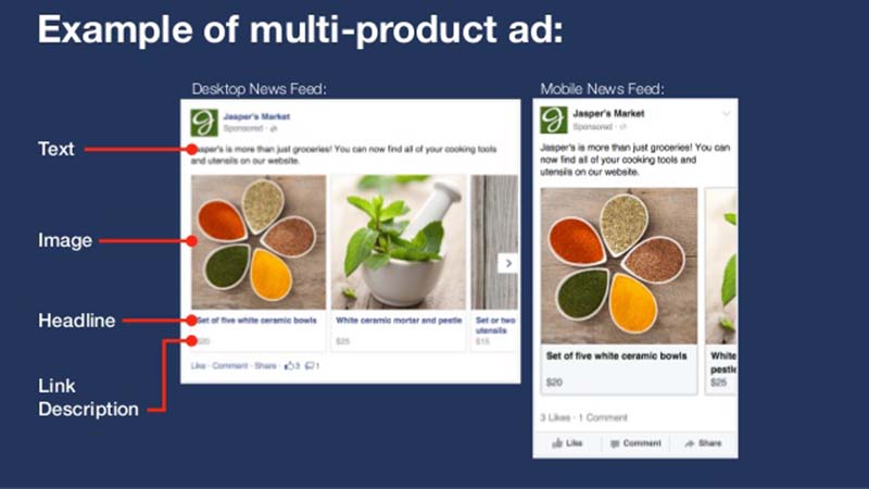 Hướng dẫn sử dụng Multi Products để quảng cáo trên facebook