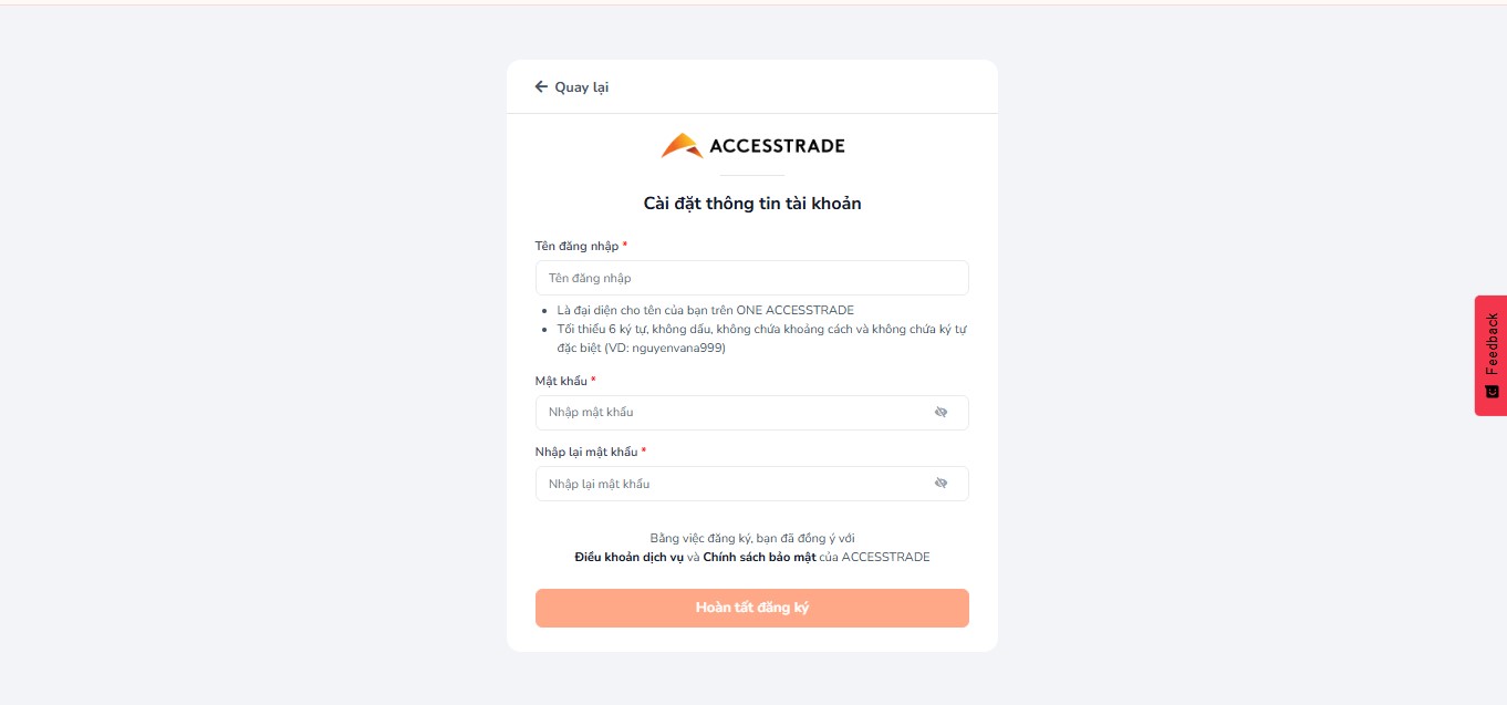 Tên đăng nhập và mật khẩu