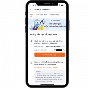 Màn hình giới thiệu bạn mới ACCESSTRADE